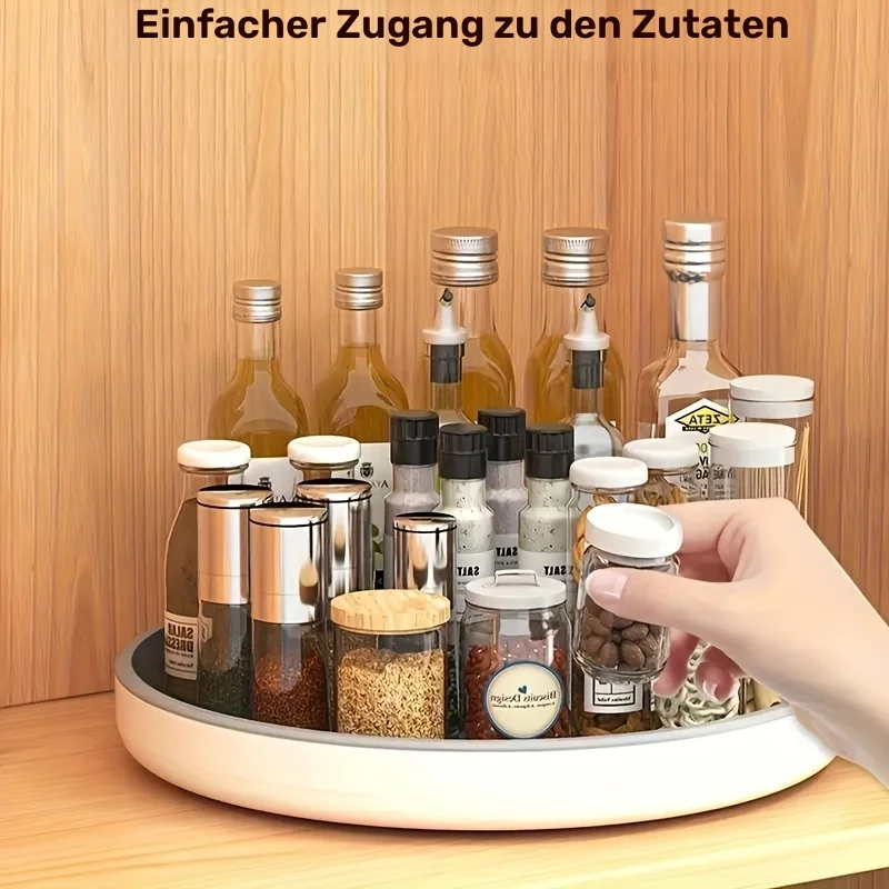 1 Stück einlagiges drehbares Gewürzflaschen-Aufbewahrungsregal, geeignet für Küche, Wohnzimmer, Badezimmer und Schlafzimmer, drehbarer Aufbewahrungsständer