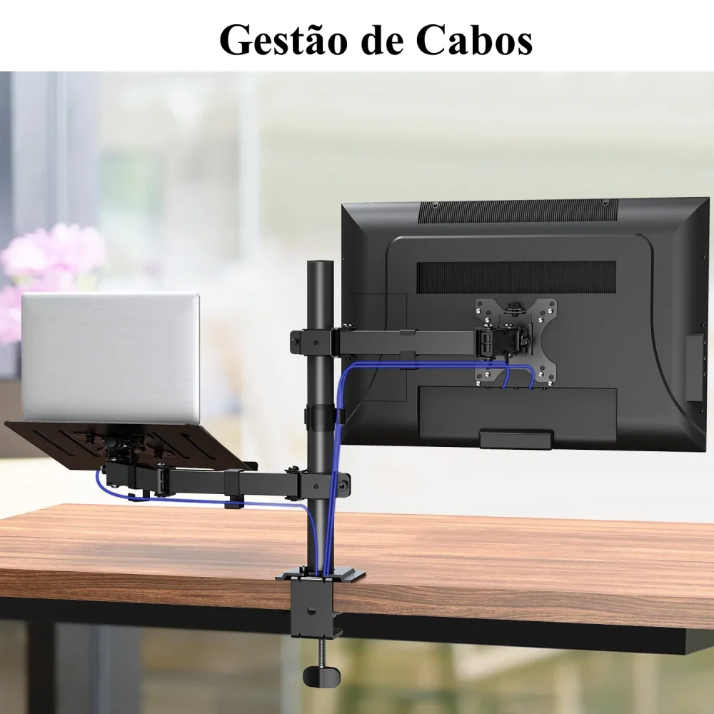 Notebook monitora suporte articulado, suporte 2 tabela, 13 polegadas, 27 polegadas, VESA com ajuste de junta, altura preta para computador