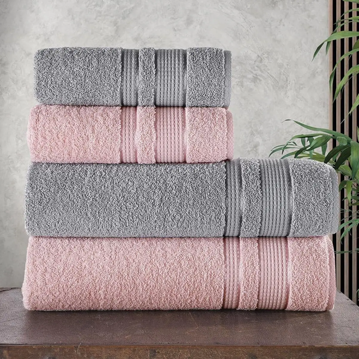 4 Pcs Hand Towel Face Bath Hair Towel Set Turkish Towel High Quality Quick Dry Super Soft  Silky %100 Cotton 50x85 Cm 70x135 Cm