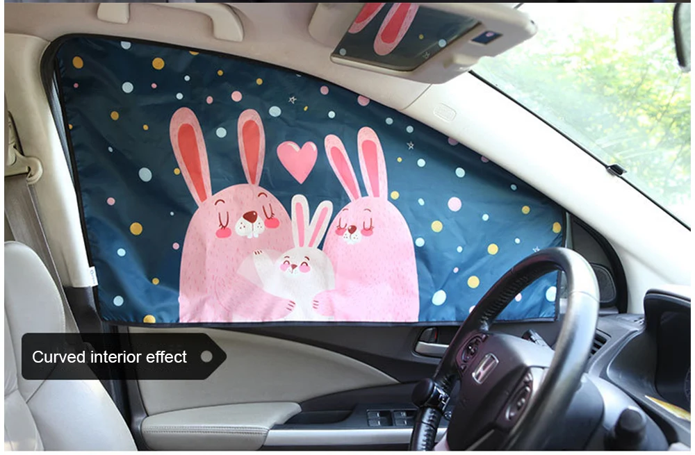 Magnetischer Vorhang im Auto Fenster Sonnenschutz Abdeckung Cartoon Universal Seitenfenster Sonnenschutz UV-Schutz für Kinder Baby Kinder – Detail 20