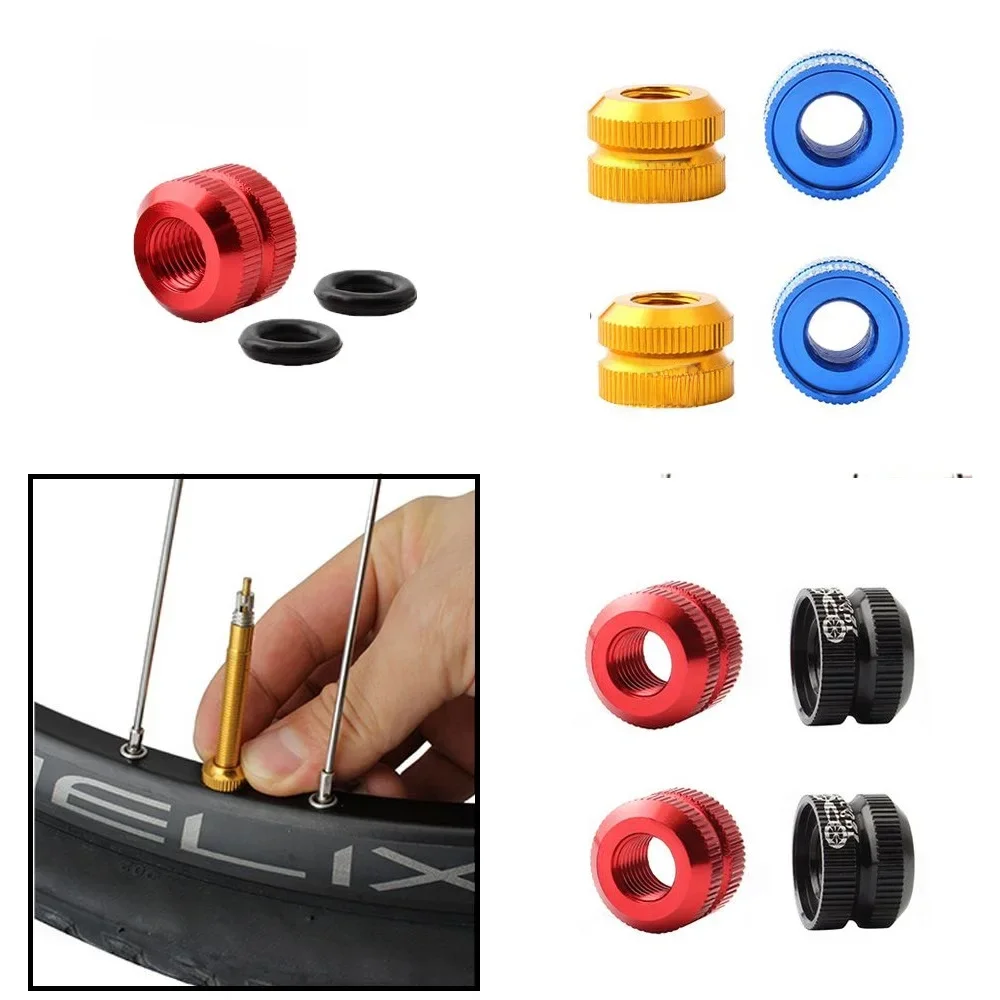 AliExpress 1/2Pcs Inner Valves Nozzle Bike Vacuum Tire Law Mouth Nuts Lock Nut Replacement Bicycle Tires Tube Valve Cap Bicycle Accessories