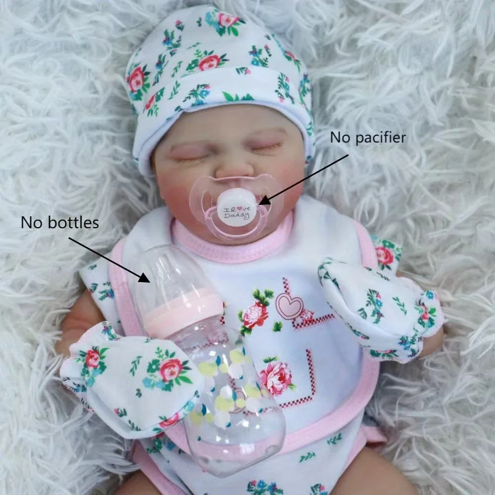 Levensechte herboren babypoppen - 20 inch schattige zachte vinyl realistische babypop, draagbare echte babypoppen (ALLEEN POP / GEEN ACCESSOES)