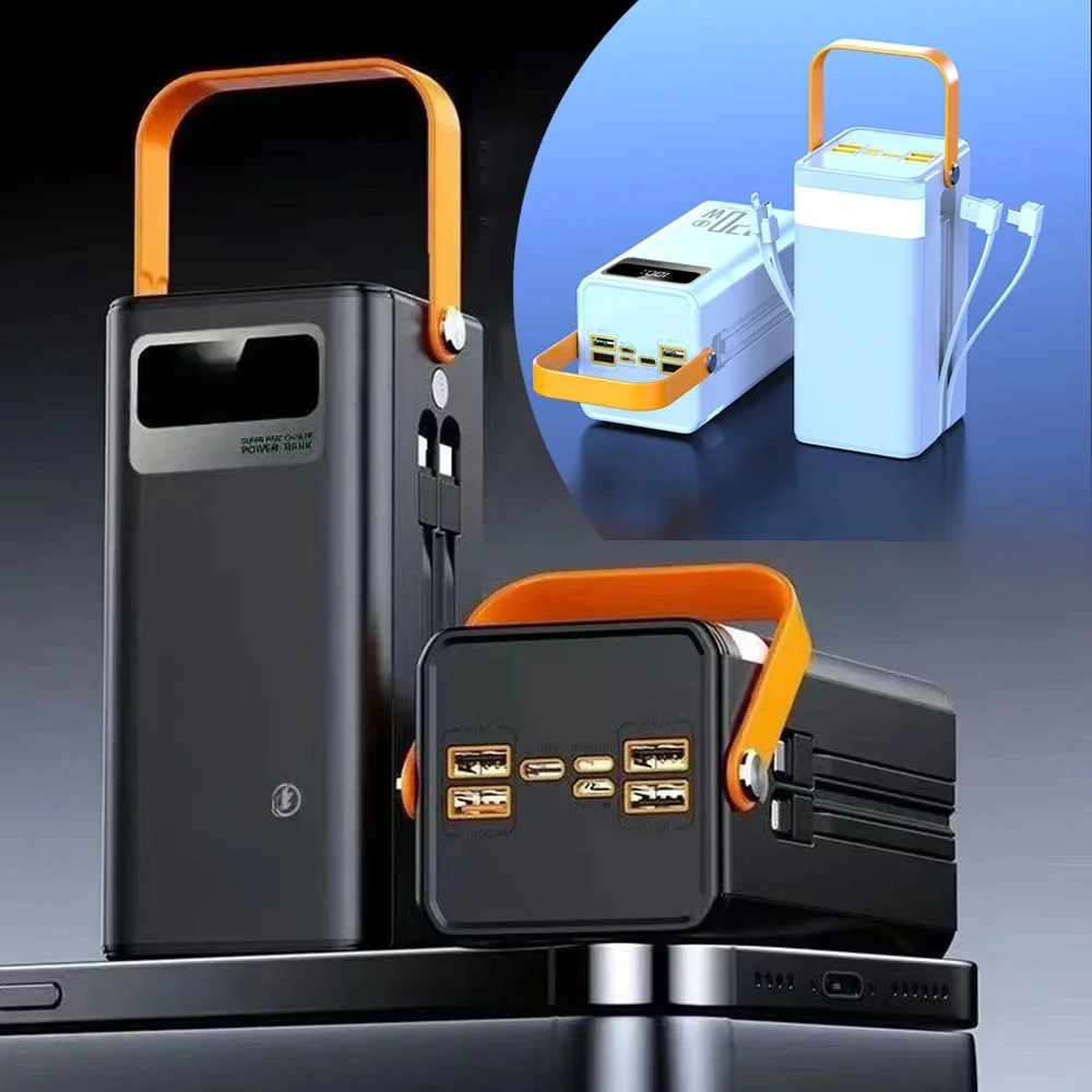 60000mAh Portable Power Station Battery 120W Camping Phone Generator Outdoor Bank Supply Emergency RV Home Charging Led Energy