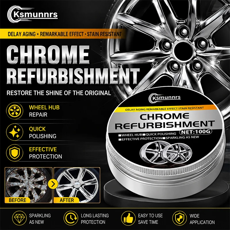 100g Alloy Wheel Scratch Repair Paste, Universal Rim Polishing Cream for Wear, Oxidation Protection and Surface Restoration