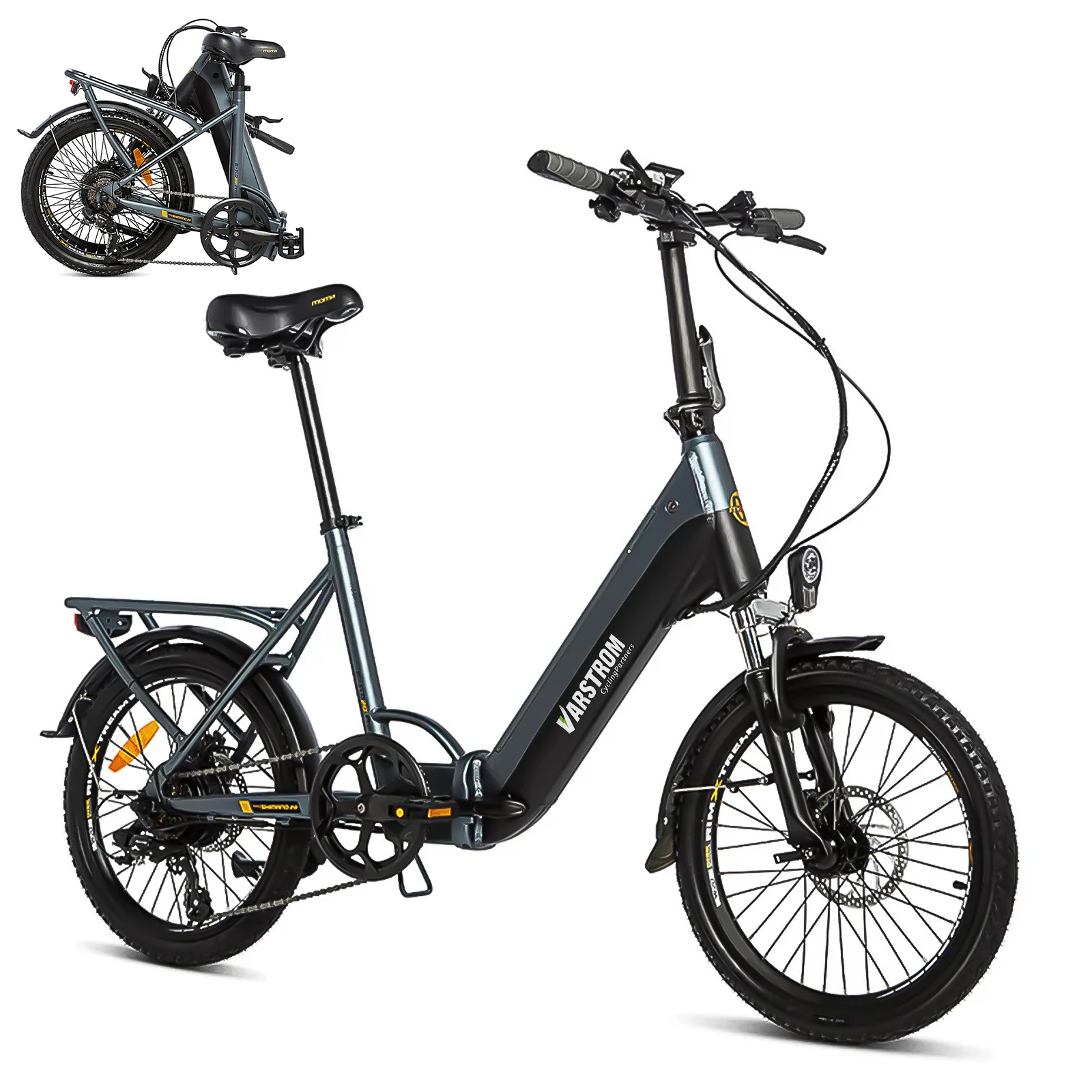E-Bike Klappbares Elektrofahrrad 20 Zoll Große Reichweite bis zu KM 7-Gang Allterrain E-Bike für Herren für MTB, Strand und Schnee