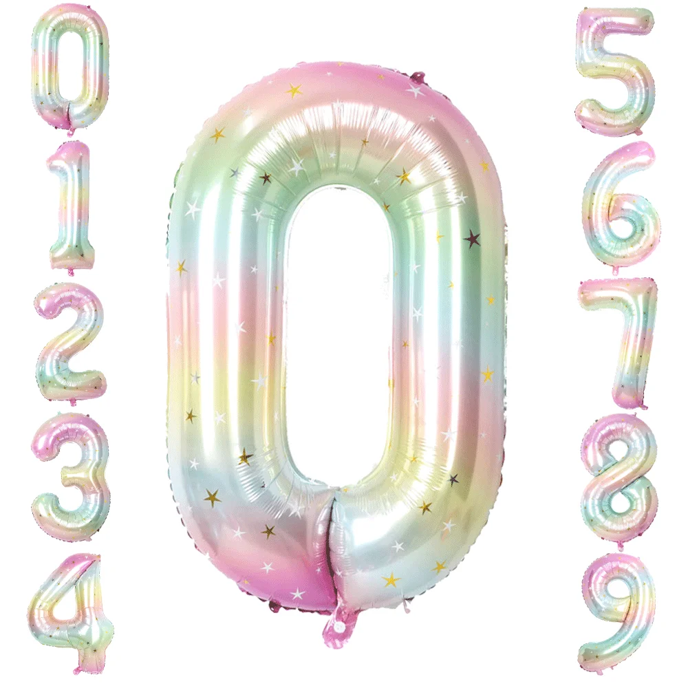 Einhorn Geburtstagsmädchen Luftballons 4 Jahre Einhorn Tortendekoration Happy Birthday Banner 3.-6. Einhorn Mädchen Geburtstagsparty Dekorationen – Detail 6