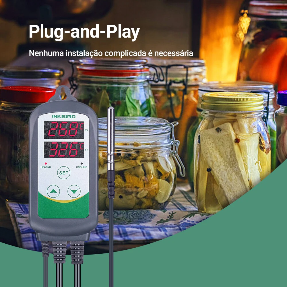 INKBIRD ITC-308 & 308WIFI الاتحاد الأوروبي التوصيل الرقمي متحكم في درجة الحرارة ترموستات منظم مرحلات مزدوجة التدفئة والتبريد تخمير المنزل