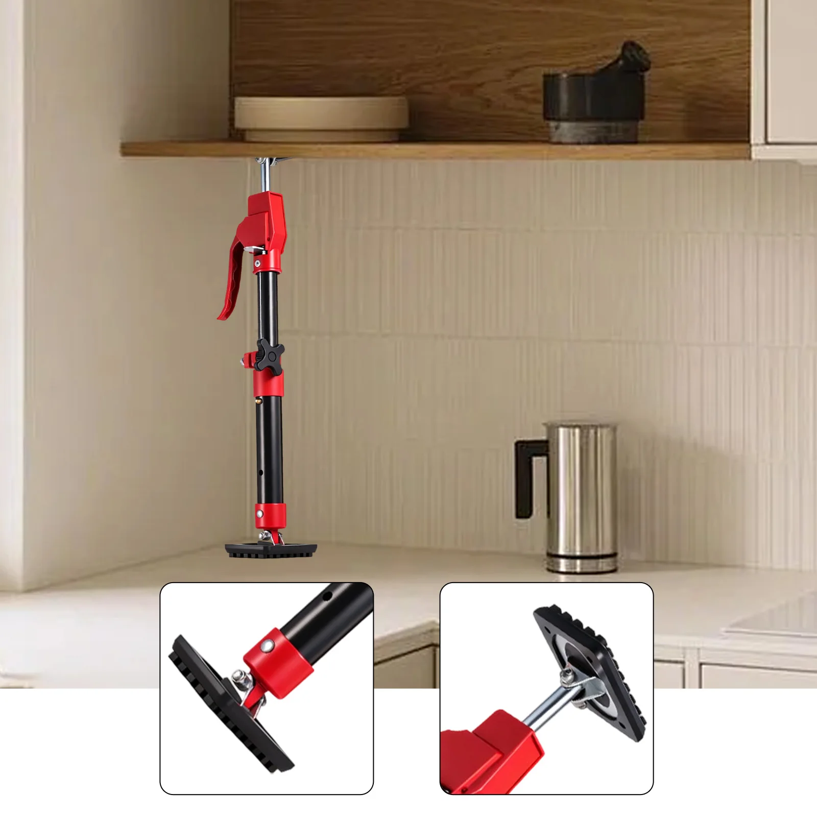 

1 Pc Cabinet Jack Aluminum Alloy Sturdy Portable Telescopic Support Rod with 200kg Load Capacity For Wall Cabinet Installation