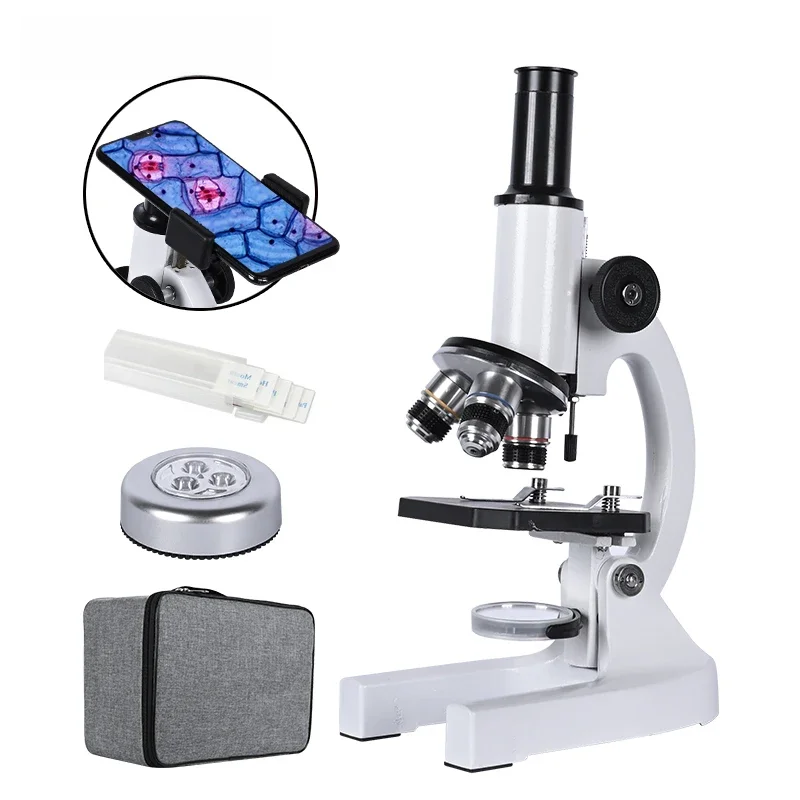 Zoom 640X 1280X 2000X HD mikroskop biologiczny okular uczeń edukacji laboratorium LED światła uchwyt telefonu okular elektroniczny — zdjęcie 2