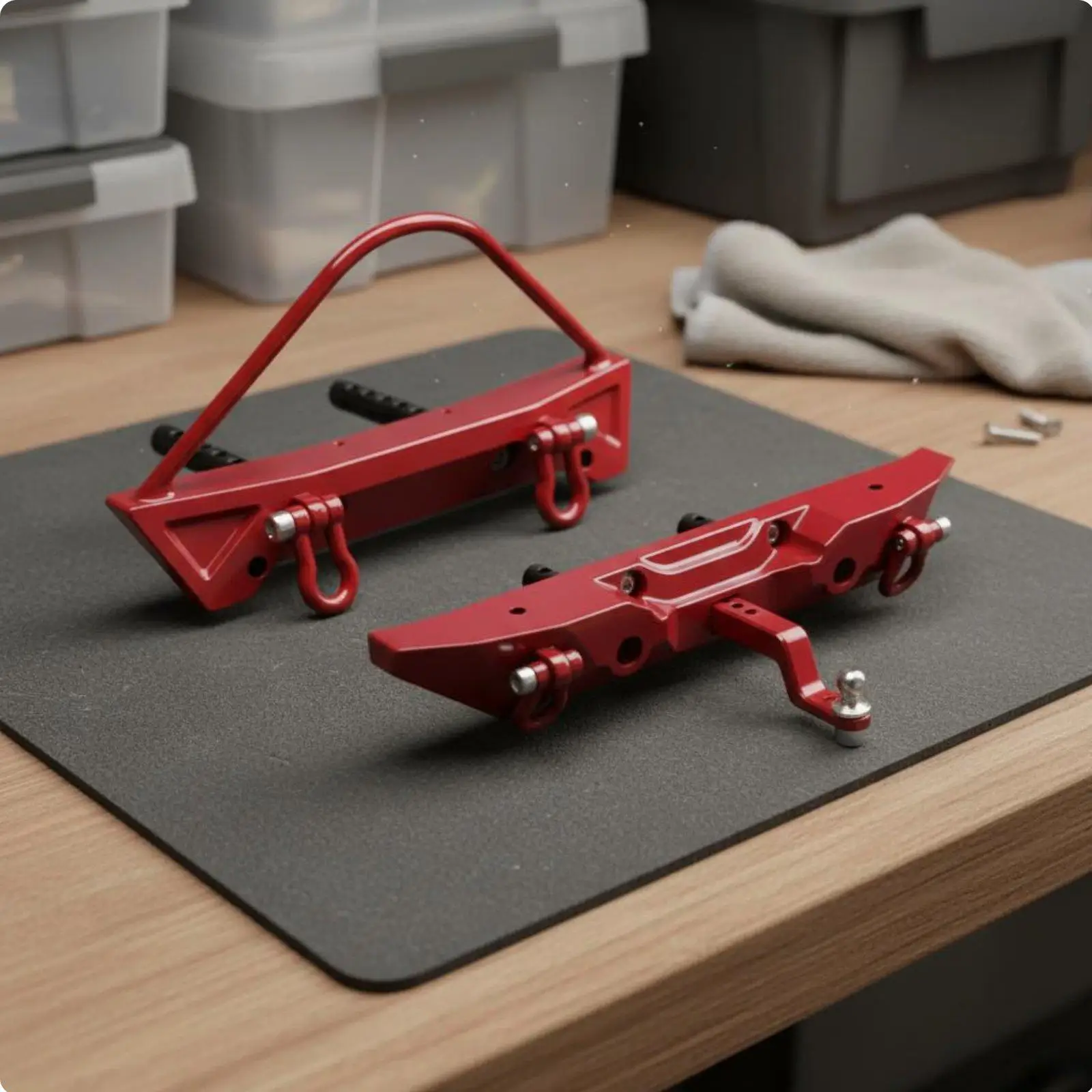 

1/12 Scale Front and Rear Bumper Truck Collision Protect Long-Lasting Bumper RC Crawler Winch Accessories for All-Terrain