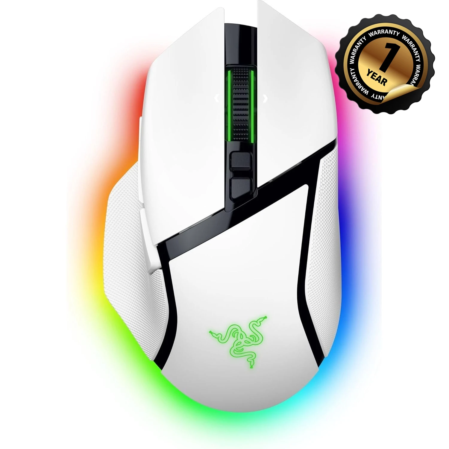

Razer Basilisk V3 Pro Wireless Gaming Mouse - 35K DPI, 13 Buttons, Chroma RGB, Optical Switches, Up to 140Hr Battery-White