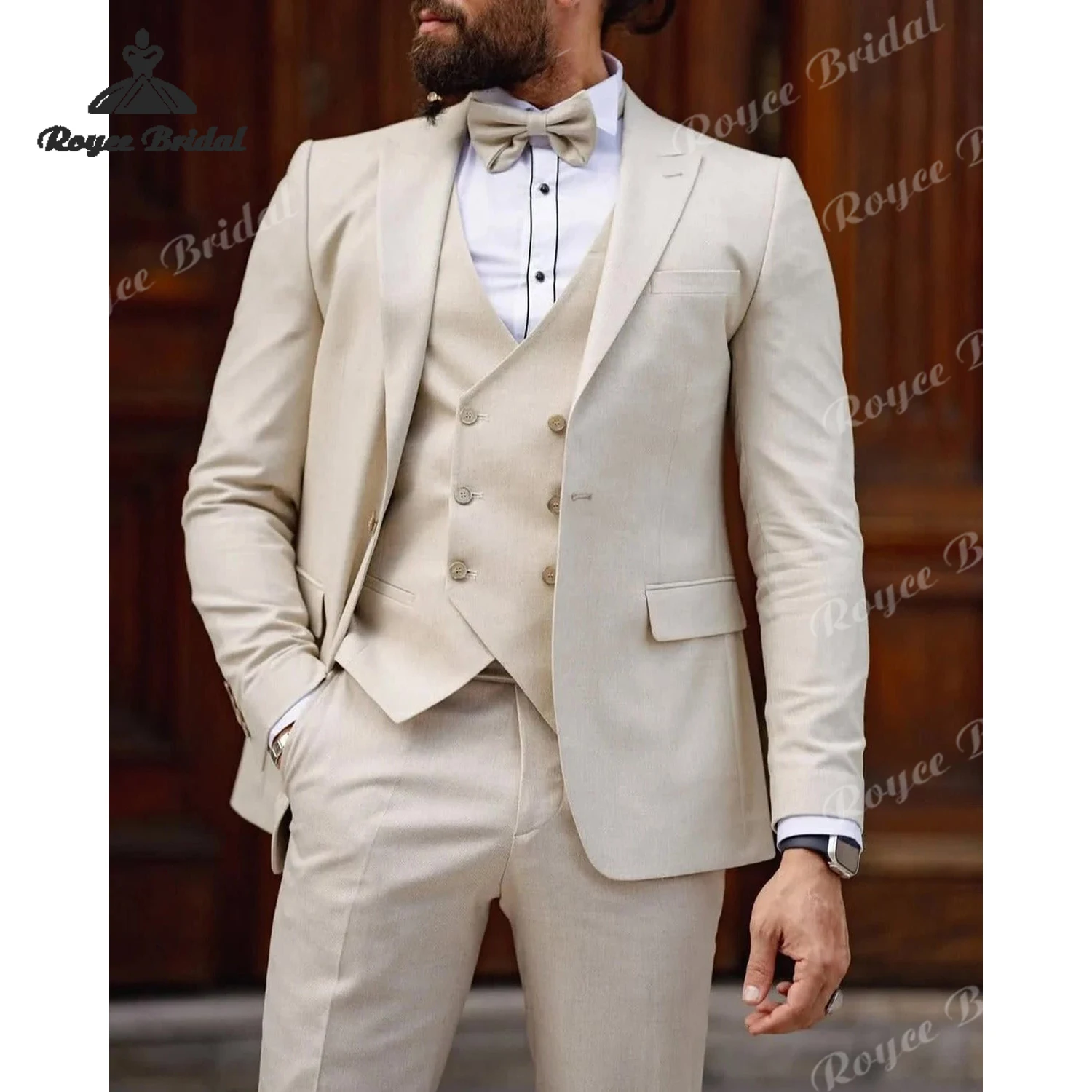 Abito da sposa da uomo monopetto in tre pezzi 2026 Abito da sera da lavoro con risvolto a punta Abiti personalizzati para hombre