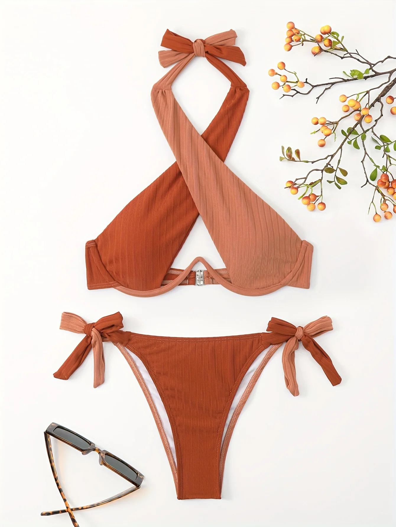 

Summer European & American Style Striped Texture | Women's Bikini Set, Minimalist Chic Vibe, Fourth of July Beach Getaway