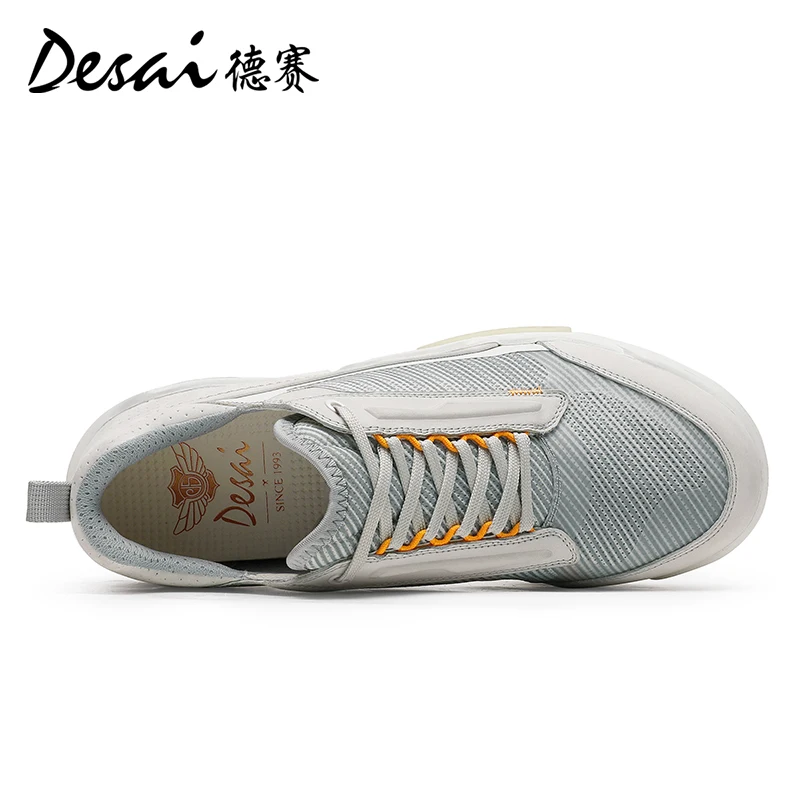 Desai Summer New Sports and Leisure Mesh Shoes Men\'s Thin Genuine Leather Mesh Surface Breathable Shoes DS20211