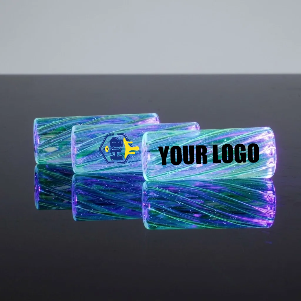 Luminous Glass Drip Glow in The Dark Accessories Iridescent Rainbow Color Wholesale Custom Logo Support (High/Low Temp Decal)