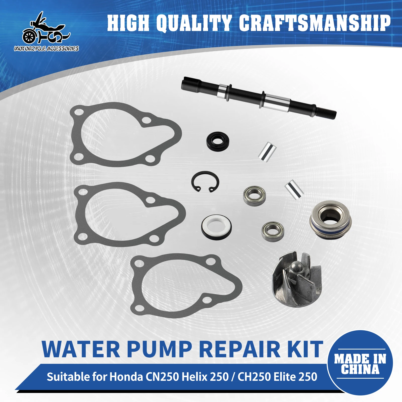 

SJ Motorcycle Parts 250CC Scooter Water Pump Repair Kit For Honda Helix 250 CN250 Elite 250 CH250 2T 19229-KJ9-306