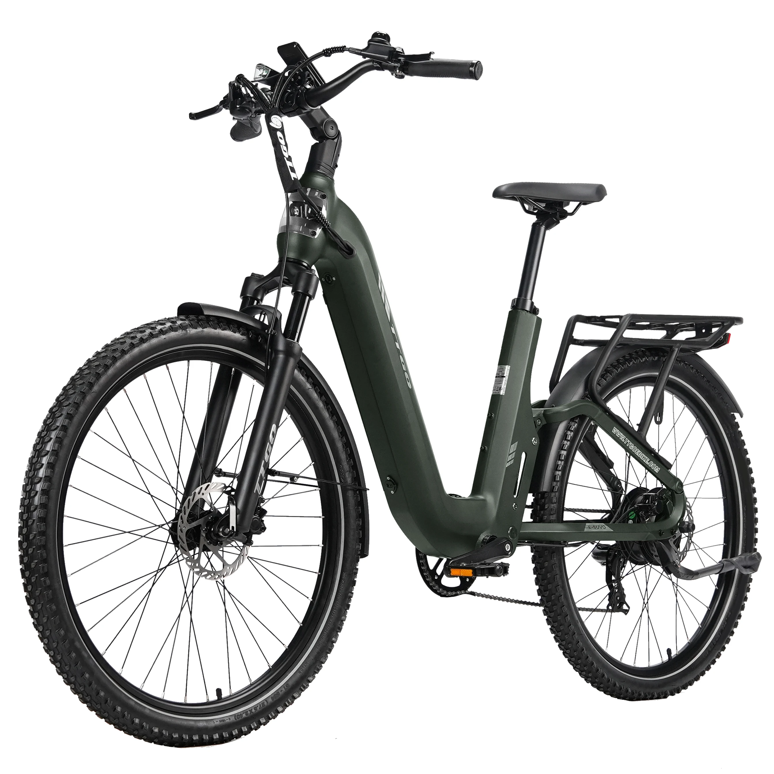 TTGO E-SUVO, bicicletta elettrica per adulti, autonomia di 120 km, motore da 250 W, freni idraulici, batteria da 720 Wh, e-bike urbana per uomo e donna, bicicletta da città con ruote da 27,5 pollici,