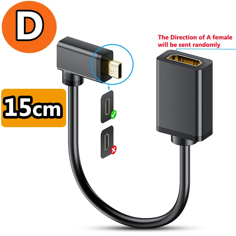 4K Micro HDMI to HDMI Cable Adapter Straight or 90 Degree Angled HDMI to Micro HDMI Adapter Cable 4K 60Hz HDMI 2.0 Micro HDMI view 6