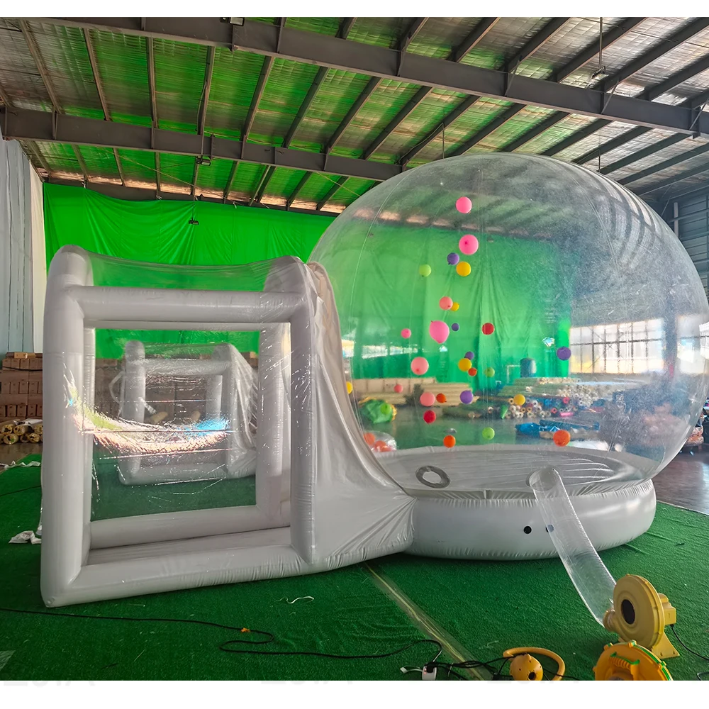 10フィートアップグレードバブルバルーンハウス、インフレータブルバブルテントドーム、バウンスボトム付きPVCインフレータブルバブルハウス（パーティー用）