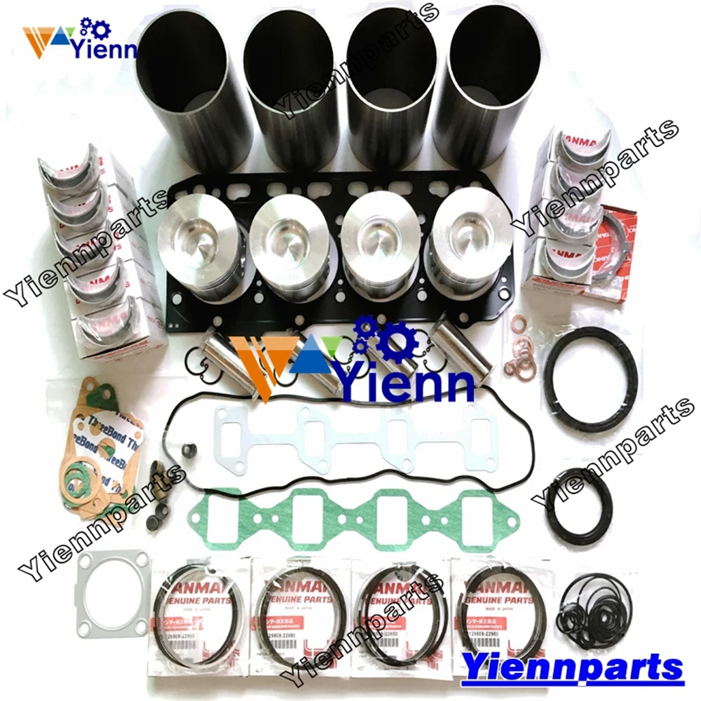 4TNE84 4TNE84-EDS Overhaul Rebuild Kit For Yanmar Diesel Engine Parts Skid Steer Loader DSL601 SK510 SK815 SK820 1340XL