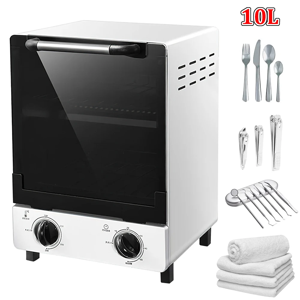 Sterilizzatore a caldo secco da 10 litri Sterilizzatore ad aria calda da 1000 W Strumento di disinfezione delle unghie Scatola di disinfezione per parrucchiere artistico
