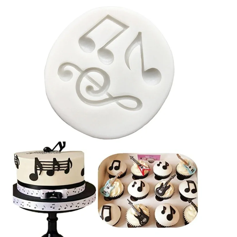 Moule à gâteau Fondant en Silicone, Note musicale, outils de décoration de Cupcake, moules à chocolat