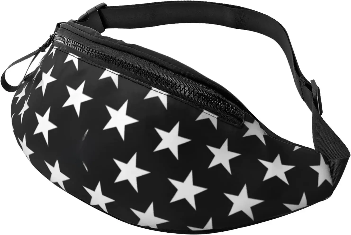 AliExpress Star Black and White Fanny Packs for Women Mens Adjustable Waist Bag Crossbody Bag Fanny Pack for Travel Running Hiking Cycling