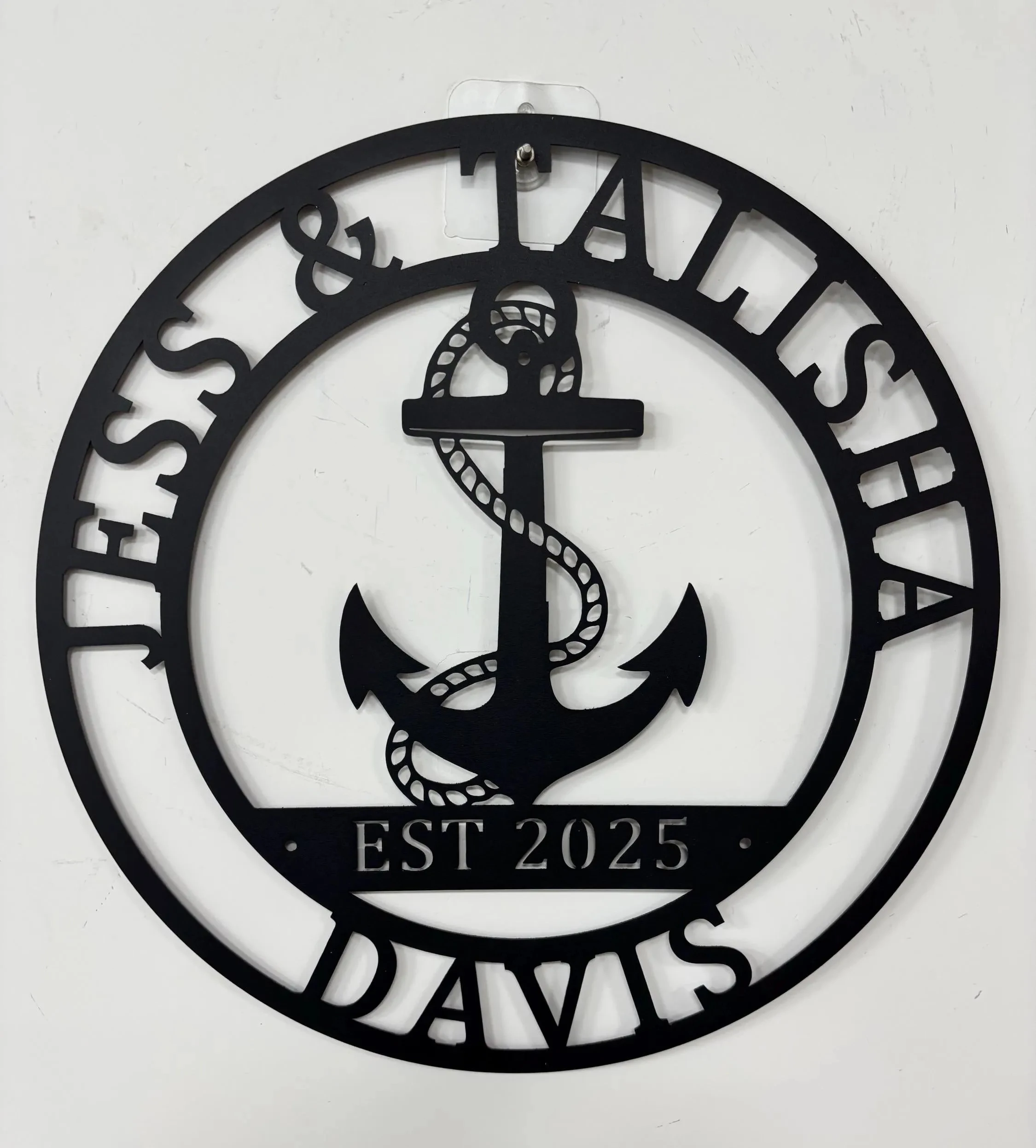Anchor Monogram Sign,Custom Marine Metal Art,Sailor Name House Sign,Nursery Decor,Personalized Last Name Sign,Room Decor