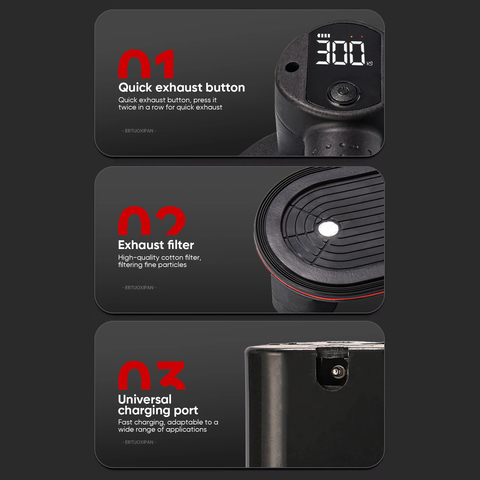 300 kg Last, robustes Smart Display, großer elektrischer Vakuum-Saugnapf, Glasfliesenheber, 4000 mAh, Vakuumsauger, Hebewerkzeug – Detail 5