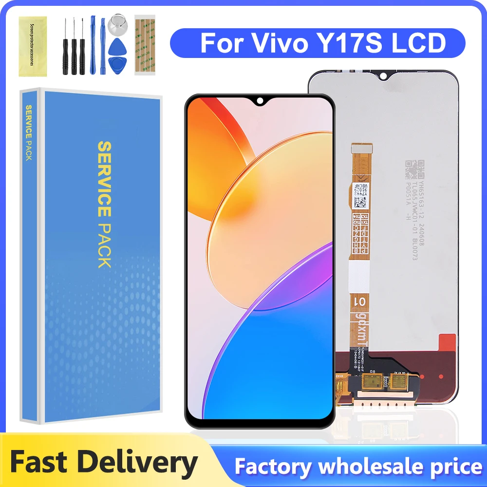 6.56\'\' Display For Vivo Y17s LCD Display Touch Screen Digitizer Assembly Replacement for Vivo Y17S V2310 Screen with Frame