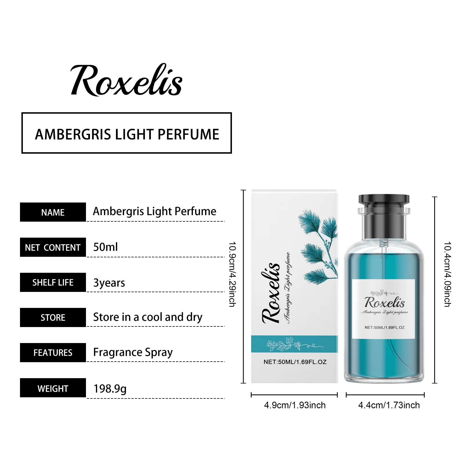 Roxelis 50ml parfum en bois d'ambregris durable frais naturel rencontres parfum libération charmant Niche Glamour parfum en bois