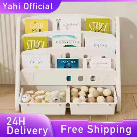 Eco-friendly Children's Bookshelf Home Bedroom Children's Picture Books Toy Storage Cabinet Snacks Sundries Organizer Rack