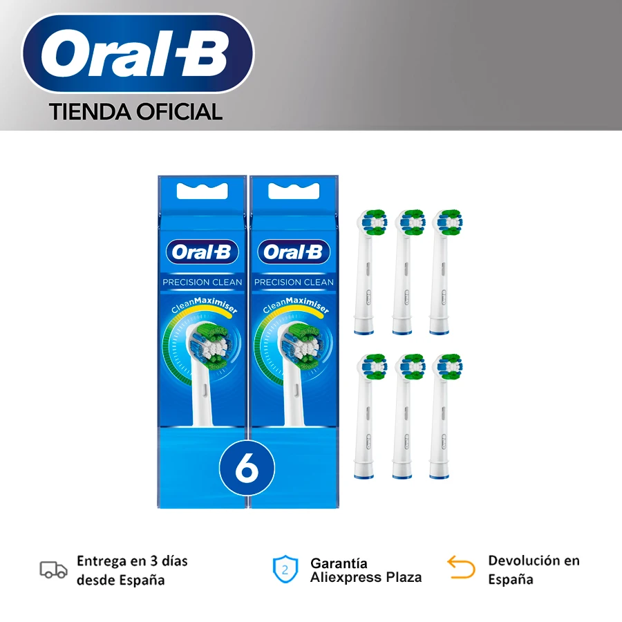 Oral-B Precision Clean, Oral B Toothbrush Heads, Pack 6/9 units, CleanMaximiser Technology, Oral B Replacement Toothbrush Heads