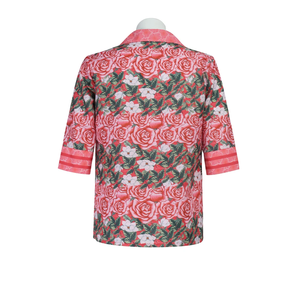 مجموعة أزياء غسل الفم Daisuke التأثيرية للرجال قميص مطبوع عليه زهور الورد هاواي وتي شيرت أصفر، زي لعب الأدوار في الألعاب #3