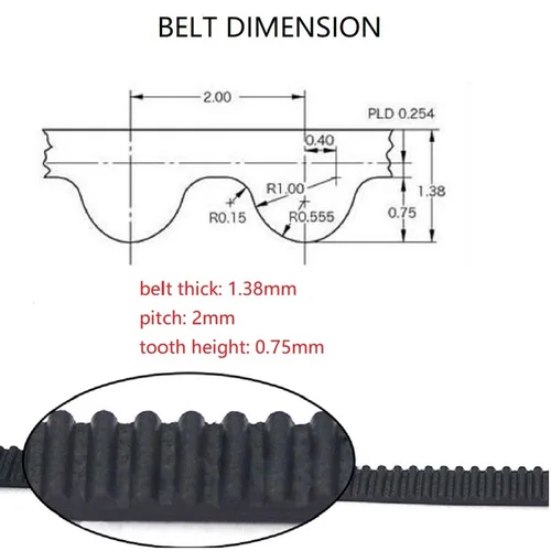 Imagen 2 del producto Correa de distribución síncrona abierta 2GT 2MGT, correas de impresora 3D, ancho GT2, 3mm, 6mm, 9mm, 10mm, 15mm, goma 2GT-3/2GT-6/2GT-9/2GT-15