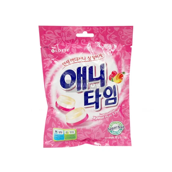 Plum and peach flavor caramel Lotte 60g