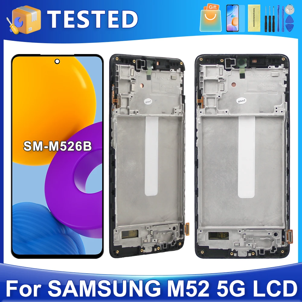 

6,7 ''M52 5G для Samsung для M52 5G M526 M526BR M526B ЖК-дисплей с цифровым преобразователем сенсорного экрана в сборе, замена