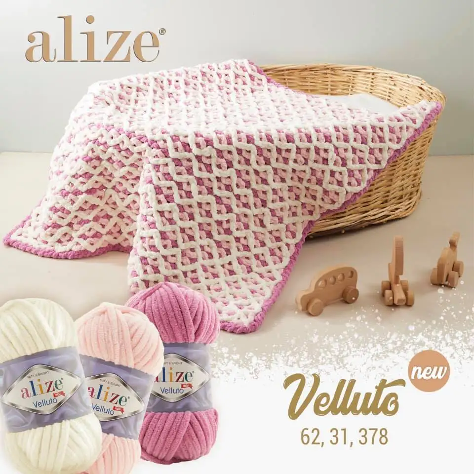 Alize Velluto Chunky Baby Yarn Soft Bulky Thick Knitting Crochet Toys Velvet Chenille Amigurumi Blanket Wool Cotton Dolphin Milk