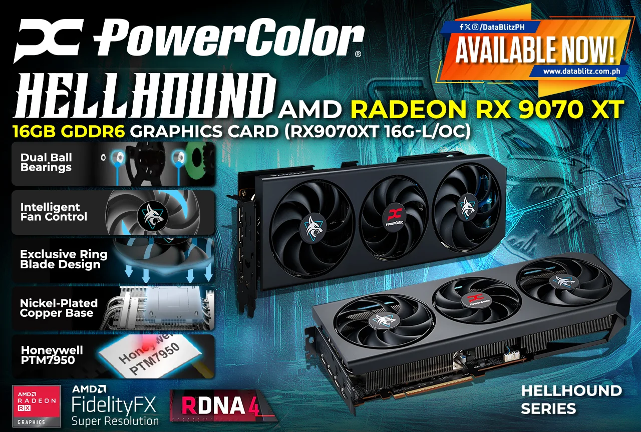 بطاقة الرسومات PowerColor Hellhound AMD Radeon RX 9070 XT سعة 16 جيجابايت GDDR6 (RX9070XT 16G-L/OC) متوفرة اليوم #2