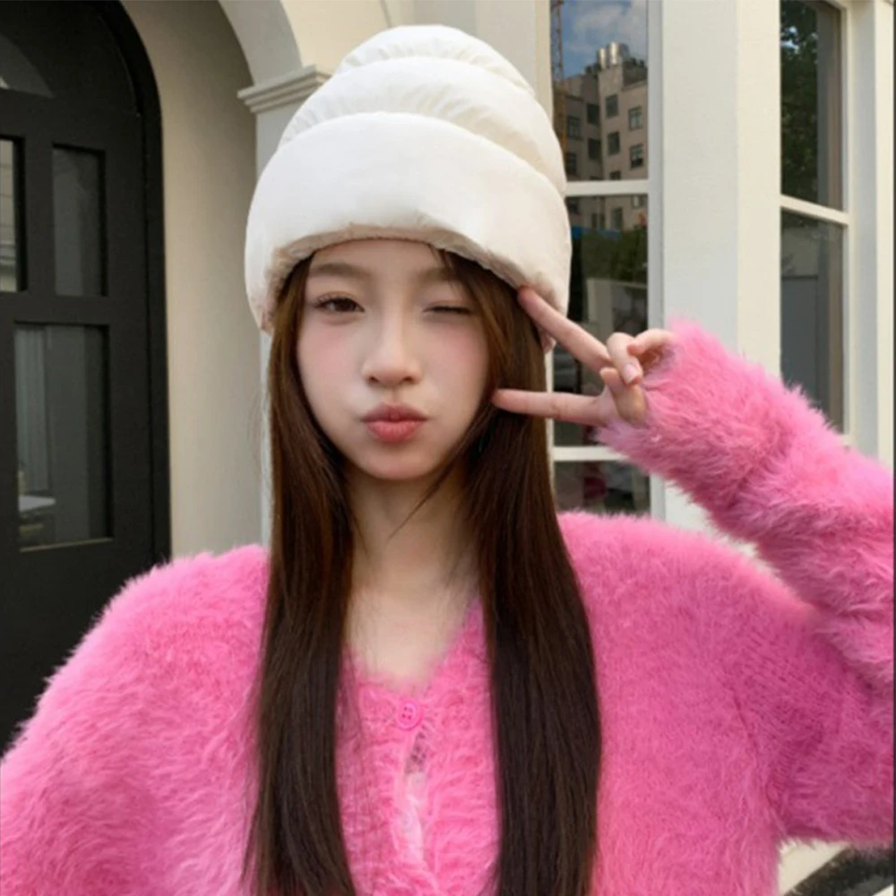 

Winter fashion casual simple fleece-lined thickened warm and cold-proof balaclava hat with zipper convertible into a down hat.