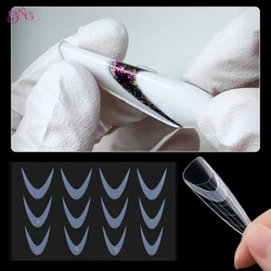 Autocollants réutilisables pour les ongles, système de duo, moule en silicone français, tampon intérieur, bande de guidage de ligne, outils de guidage, formes de touristes, N64.24 pièces