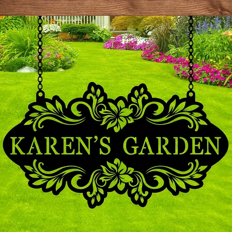 Custom Metal Art Sign with Name/Text/Date, Outdoor/Indoor Garden Marker Suitable for Housewarming/Easter/Birthday/Party Presents