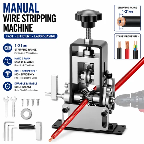 Manual Wire Stripping Machine 1-21mm Portable Cable Stripper Hand Crank Electric Drill Powered Copper Wire Peeling Tool