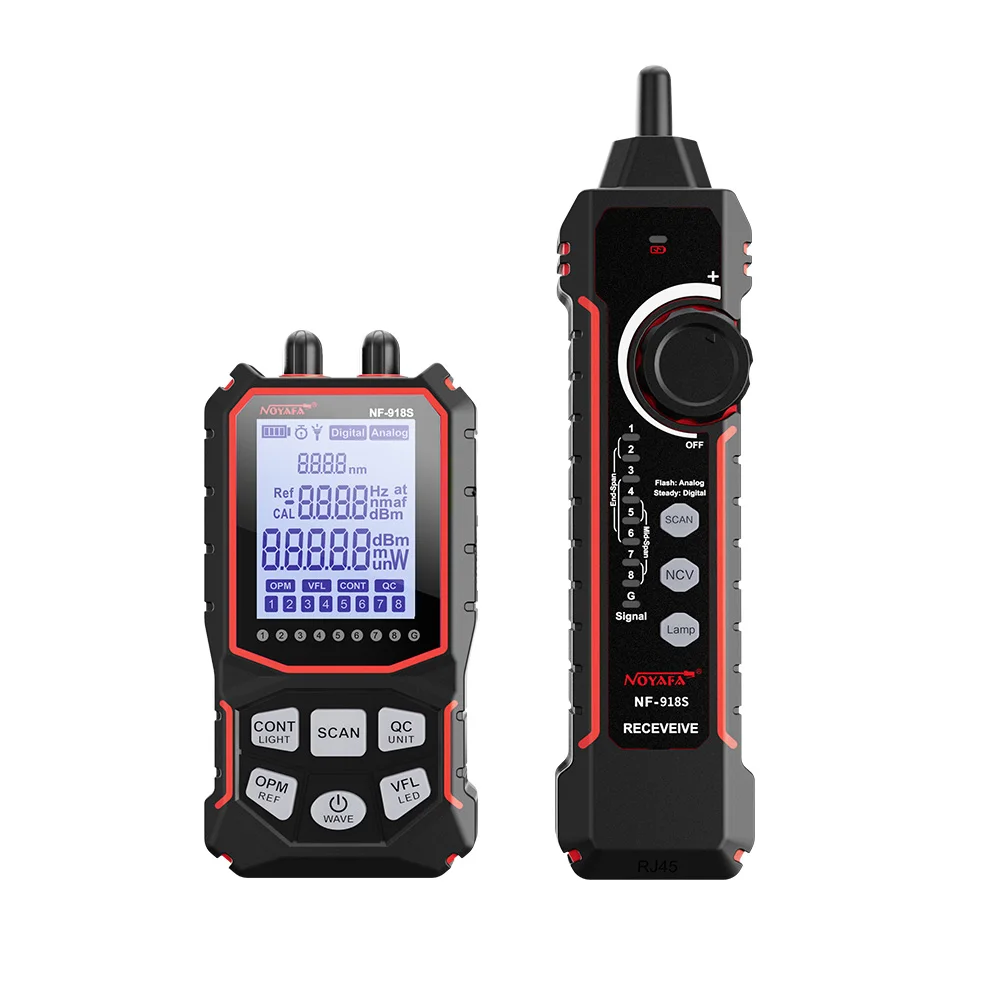 Tester kabli sieciowych NOYAFA NF-918S z lokalizatorem kabli, miernikiem mocy optycznej VFL, testerem POE, narzędzie do diagnostyki kabli Ethernet RJ45 — zdjęcie produktu 7