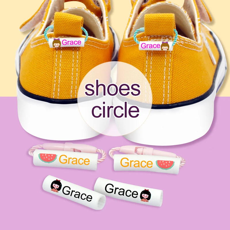 Customized Name Ring Waterproof Baby Shoe Bag Name Sticker Shoe Ring Buckle Kindergarten Name Buckle Pendant