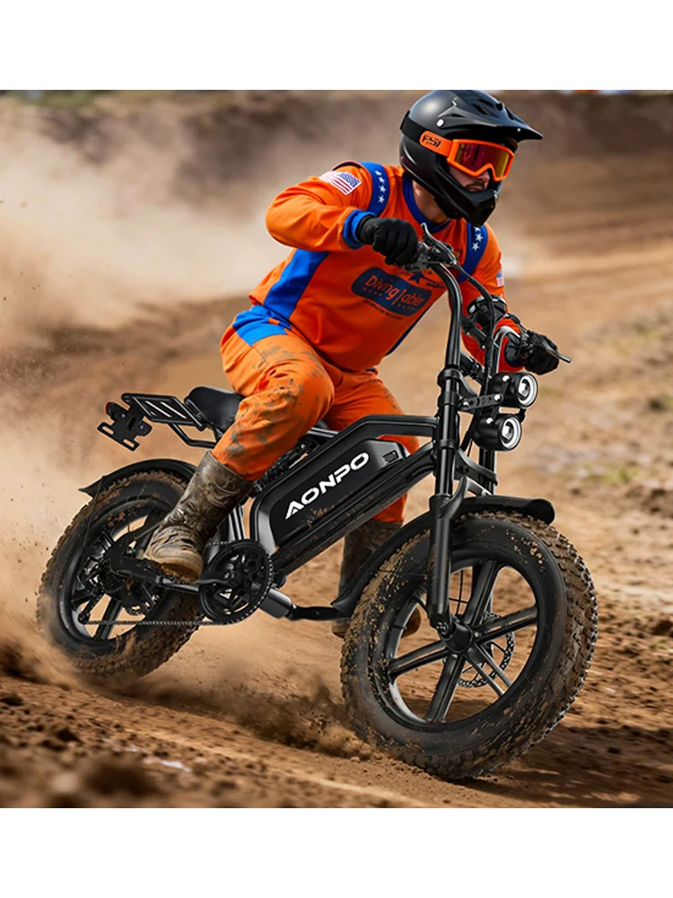 Zylvro V20 Peak 2000W E-Bike 52V 15AH Akku 110KM Reichweite 20" Fat Tire E-Bike Vollfederung Offroad Elektrofahrrad Mountainbike für Erwachsene