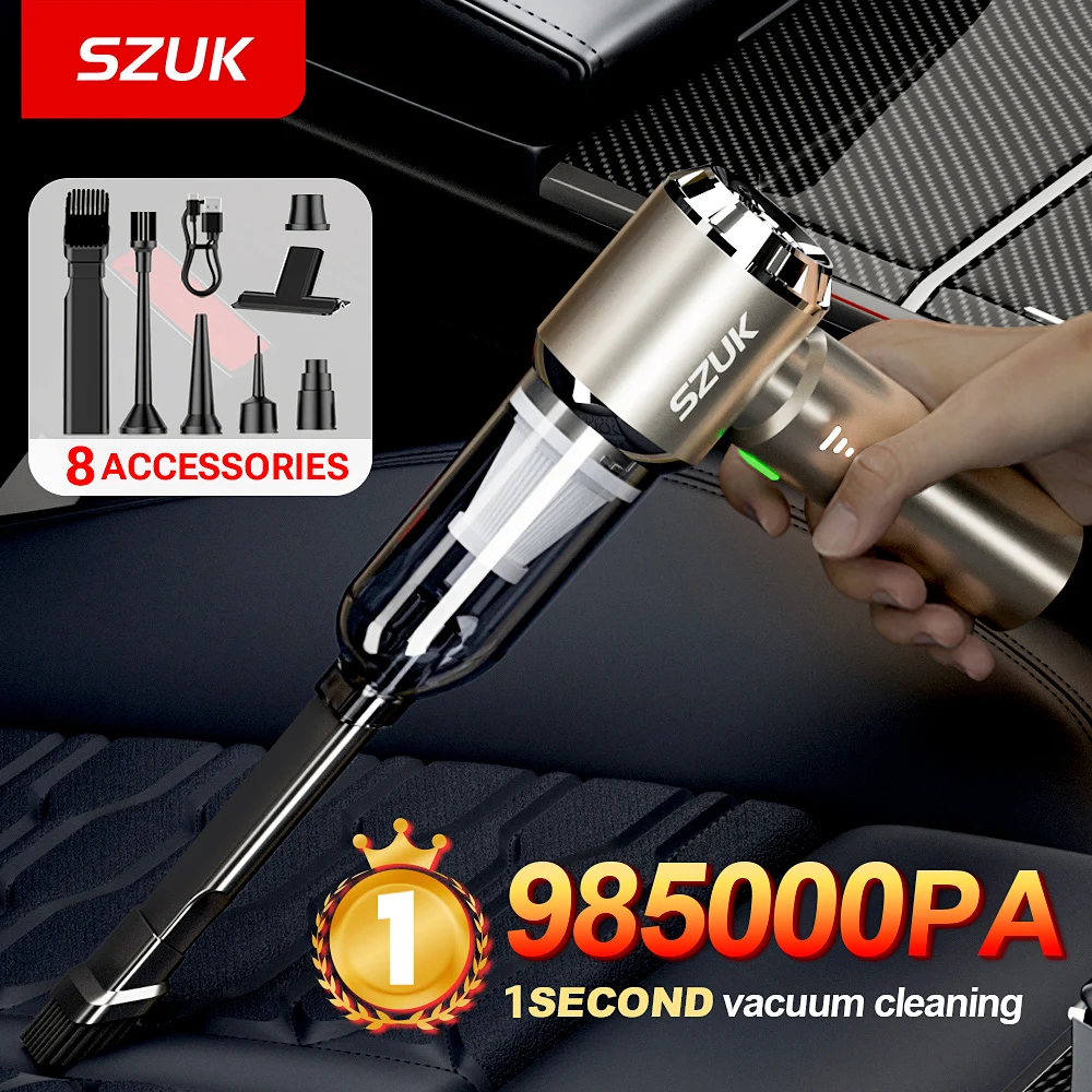 SZUK 985000Pa Car Vacuum Cleaner Mini Wireless Handheld Portable Vacuum Cleaner Strong Suction Vacuum Cleaner Cleaning Machine