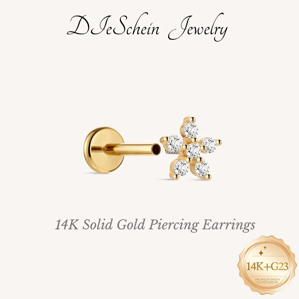 dieschein-14k-solid-gold-star-cz-cartilage-stud-earring-internal-thread-flat-back-labret-piercing-jewelry-for-women