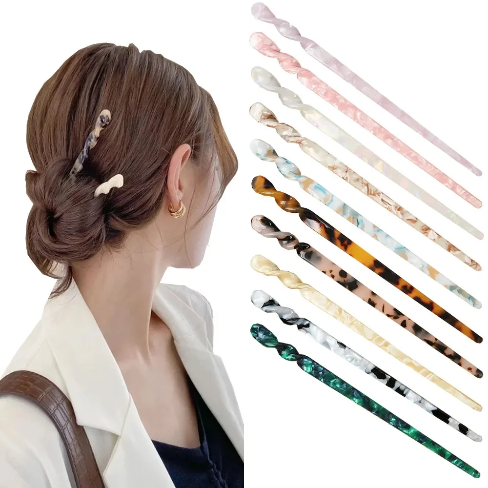 Baguettes à cheveux de Style chinois, baguettes Vintage en résine d'acétate pour femmes, épingles à cheveux, épingle, couvre-chef, accessoires bijoux de cheveux de mariage