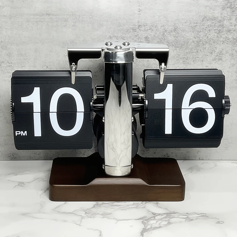 Imagem -03 - Creative Desktop Flip Clock Página Automática Turning Clock para Casa Sala de Estar Escritório Decoração Mesa Presente